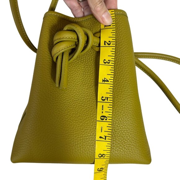 VASIC Bond Mini Tote Bag LEATHER Sacoche Yellow Chartreuse Green Knotted - Picture 11 of 13